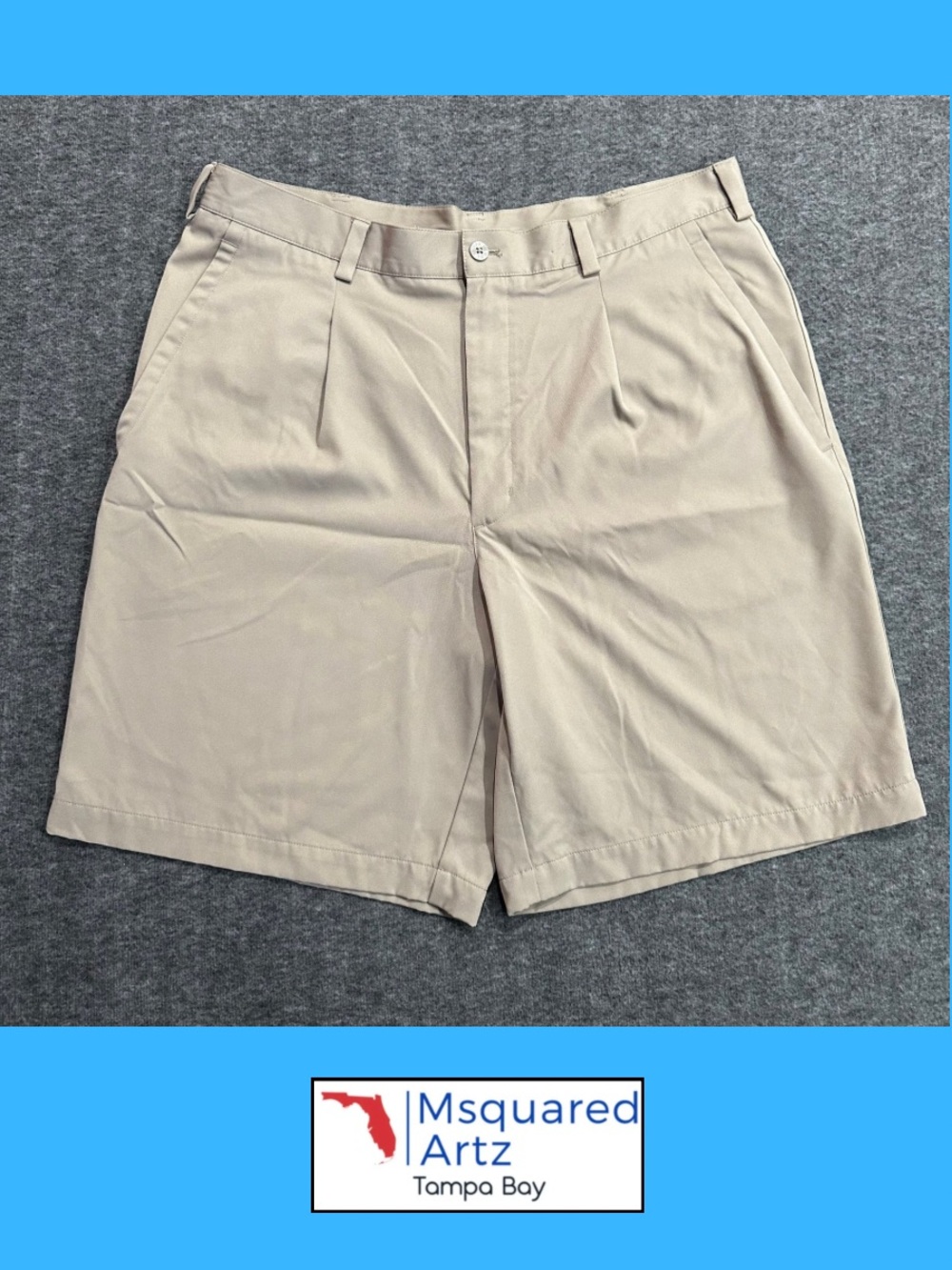 Nike Golf Fit Dry Khaki Performance Golf Shorts Men's Size 36 Beige 9.5 Inseam